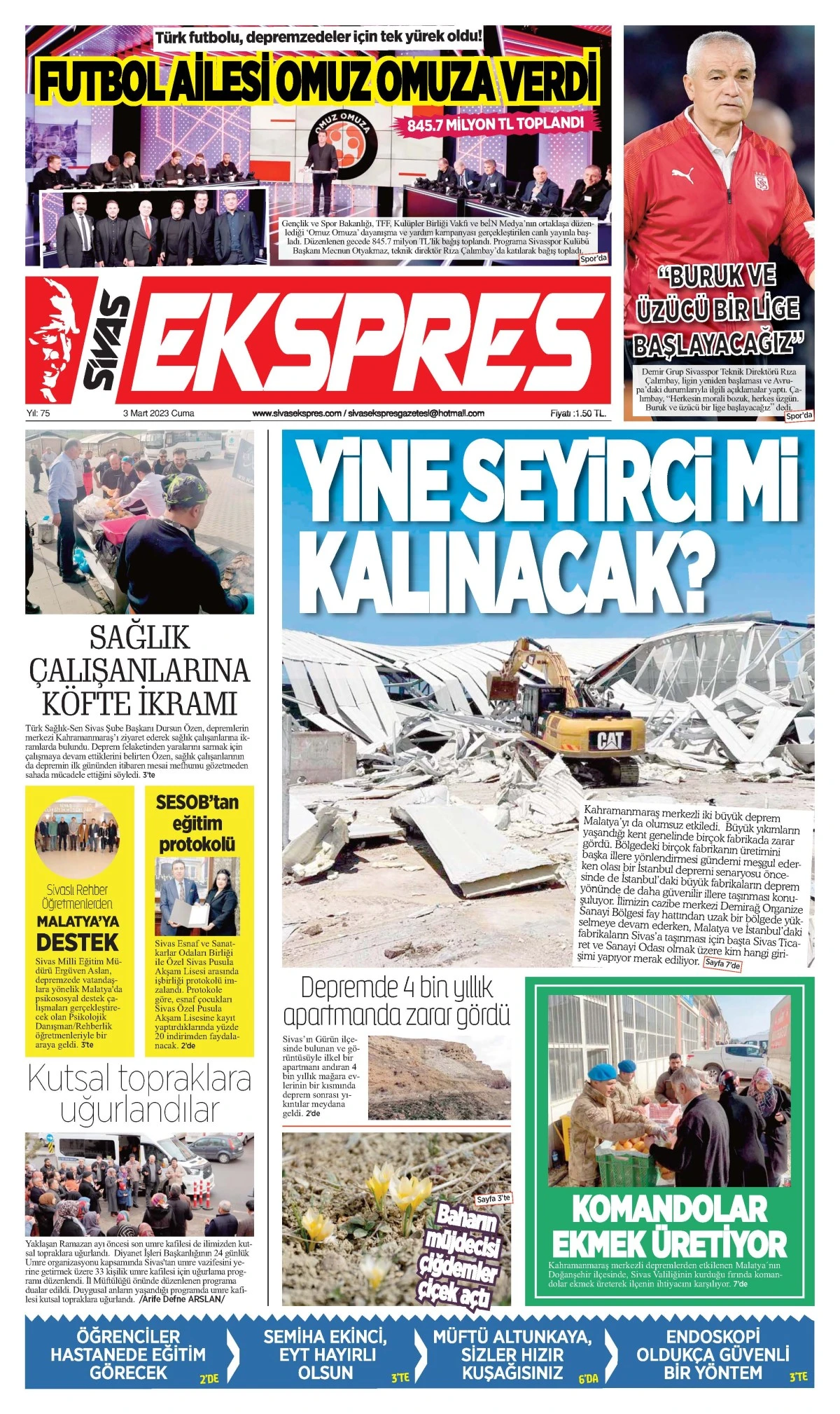 03.03.2023 Sivas Ekspres Gazetesi 1