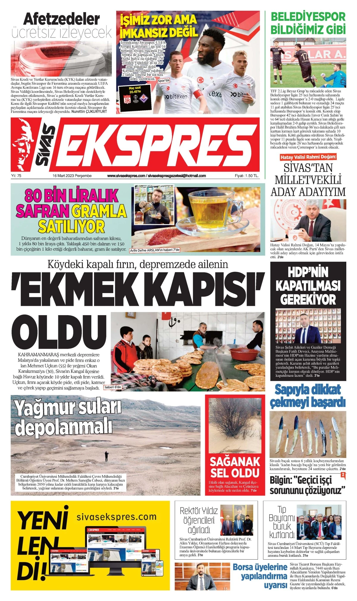 16.03.2023 Ekspres Gazetesi 1