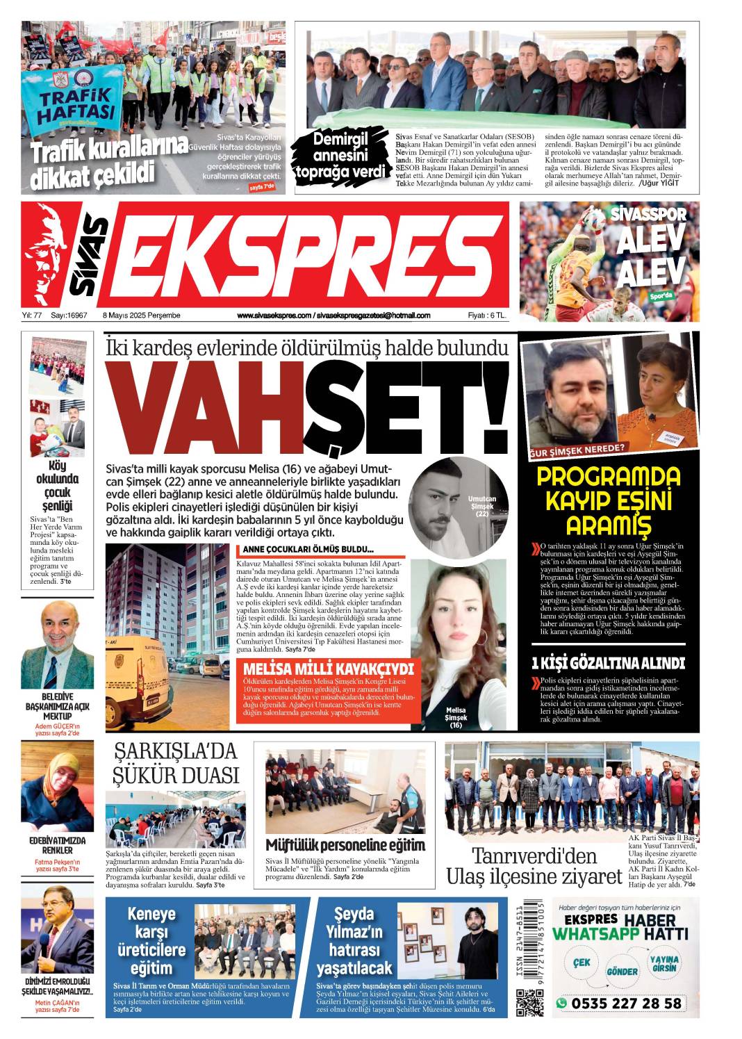 7 Mayıs 2025 tarihli gazetemiz 1