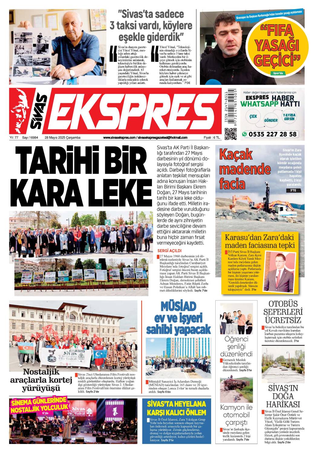 28 Mayıs 2025 tarihli gazetemiz 1