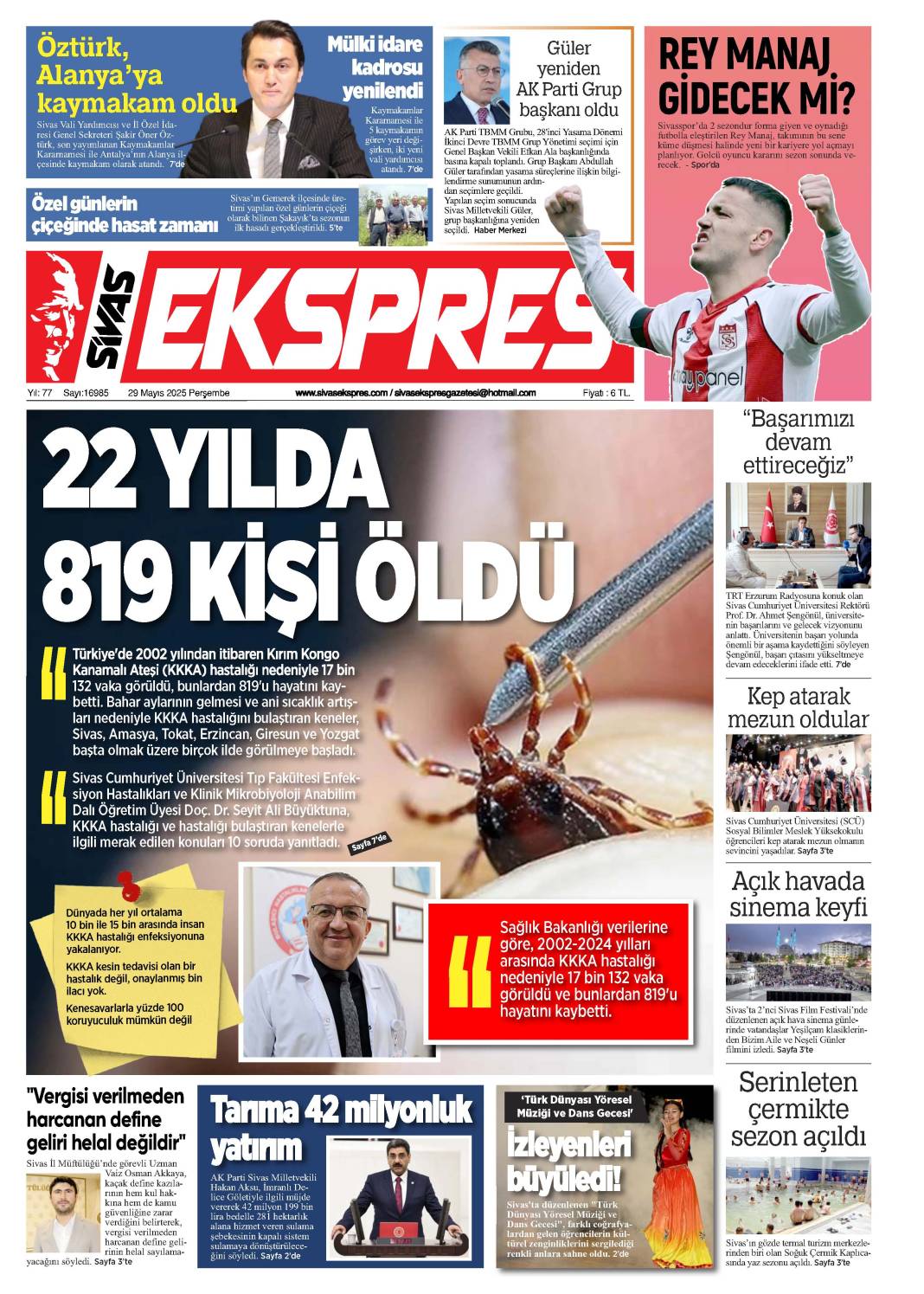 29 Mayıs 2025 tarihli gazetemiz 1