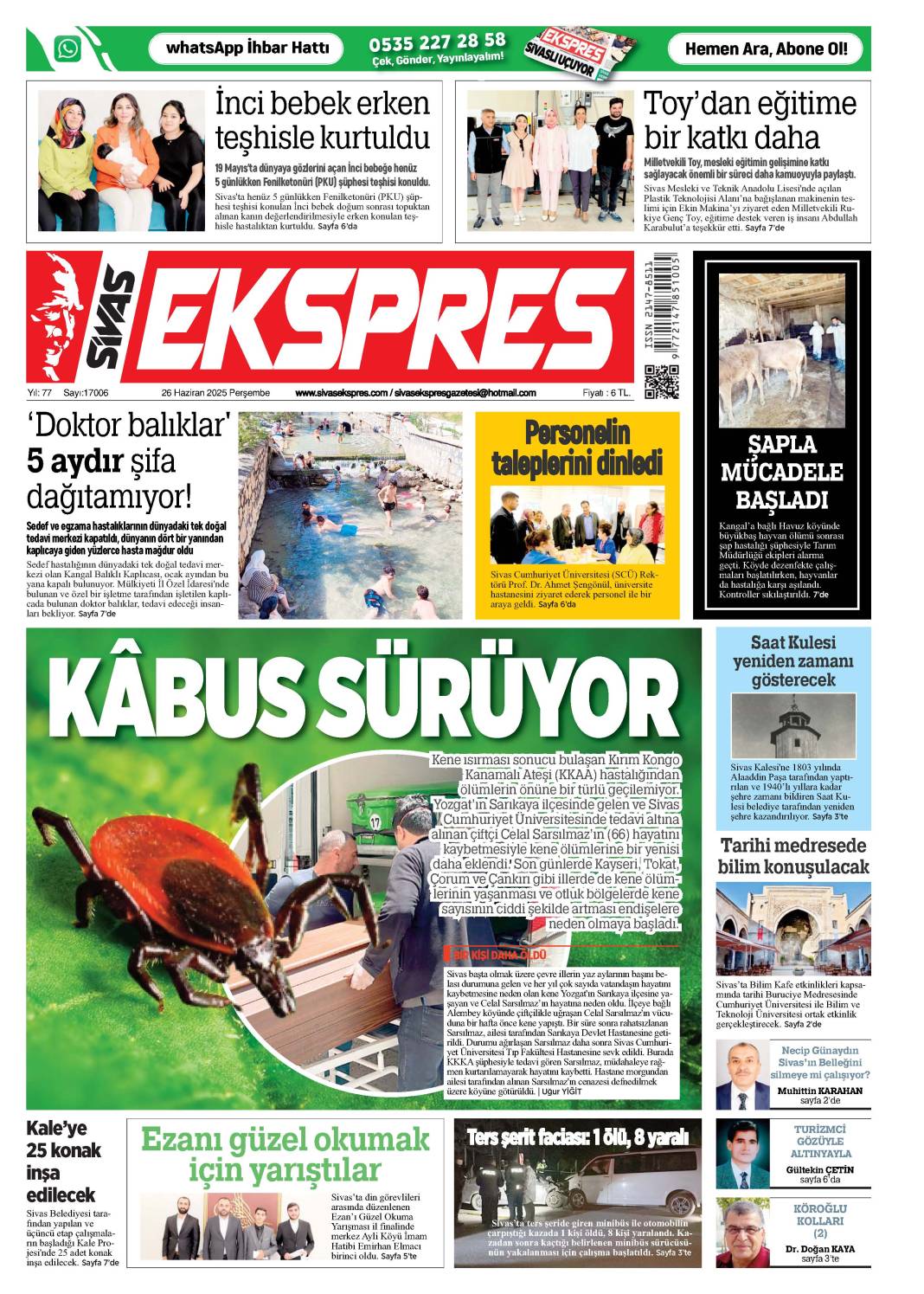 26 Haziran tarihli gazetemiz 1