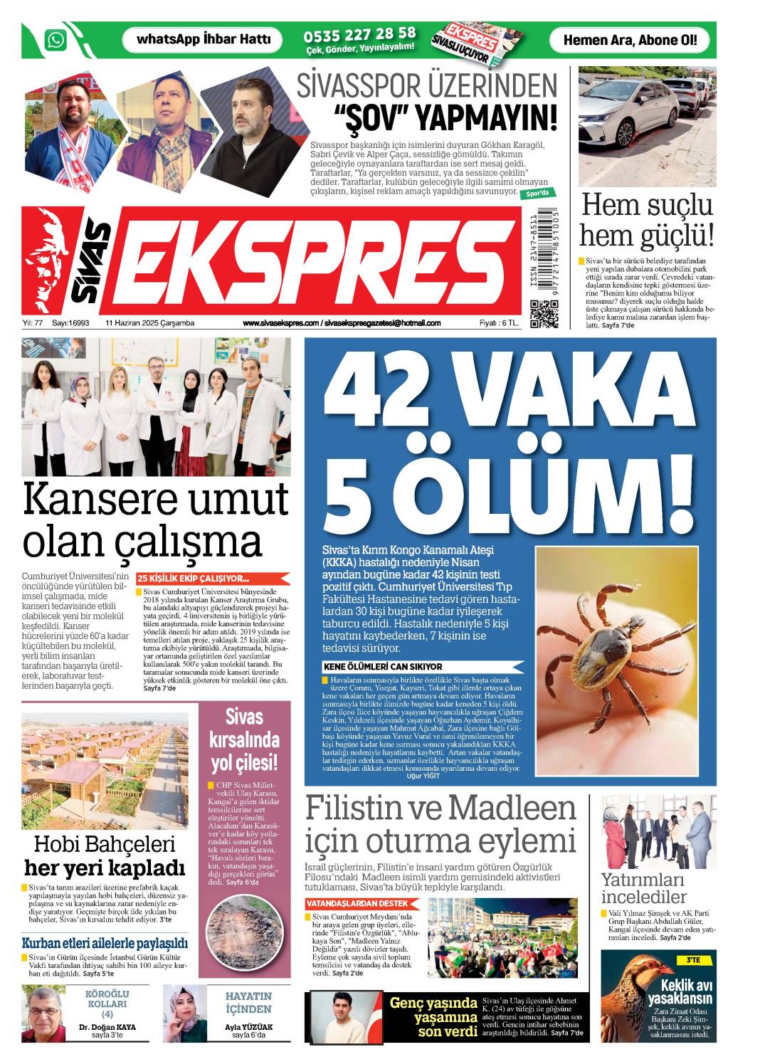 11 Haziran tarihli gazetemiz 1