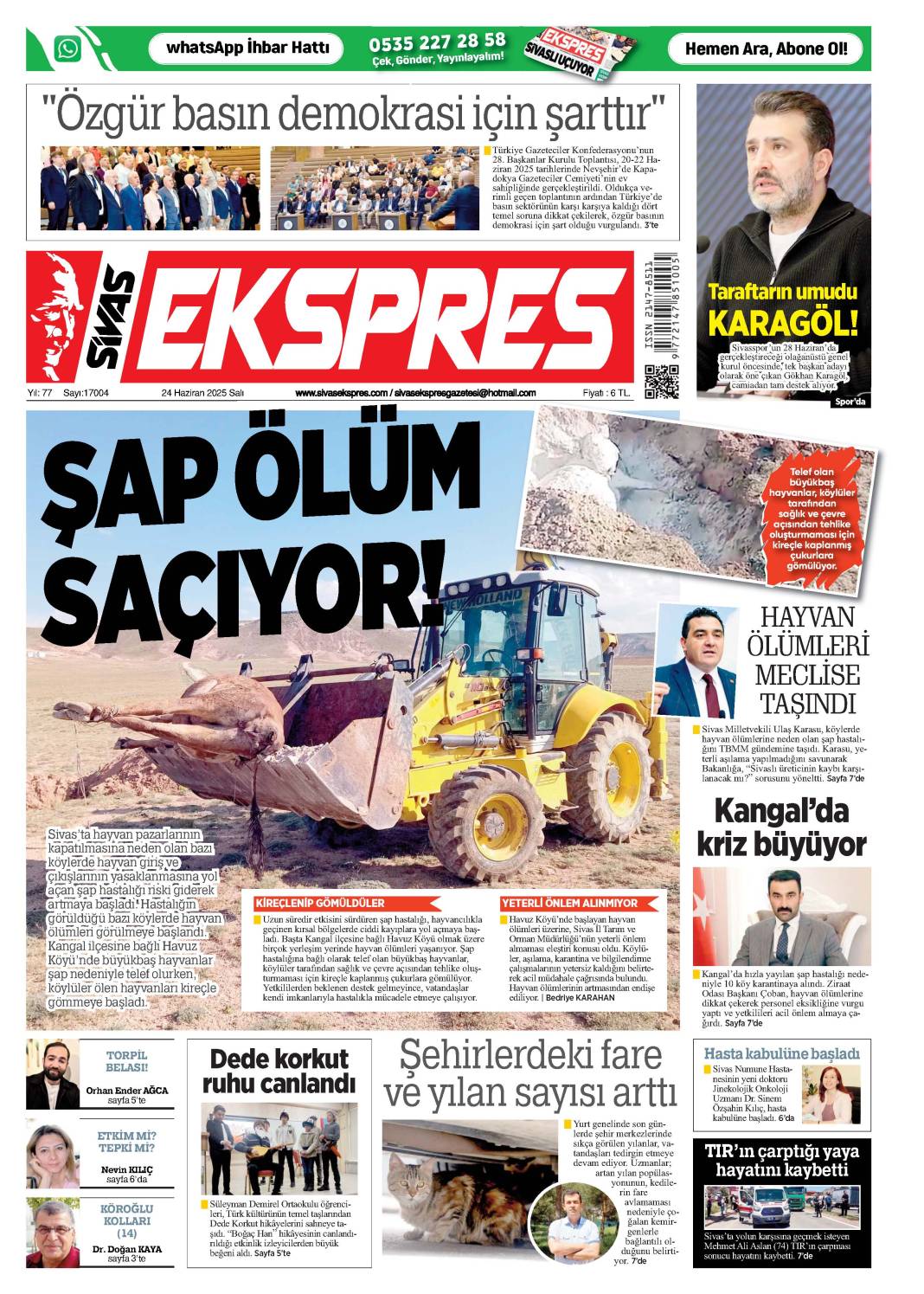 24 Haziran tarihli gazetemiz 2