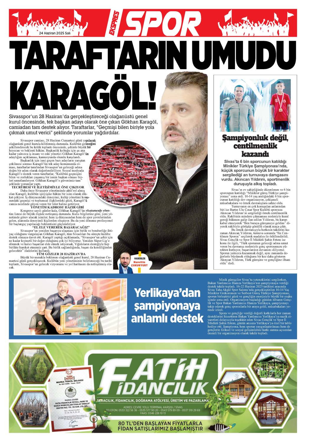 24 Haziran tarihli gazetemiz 1