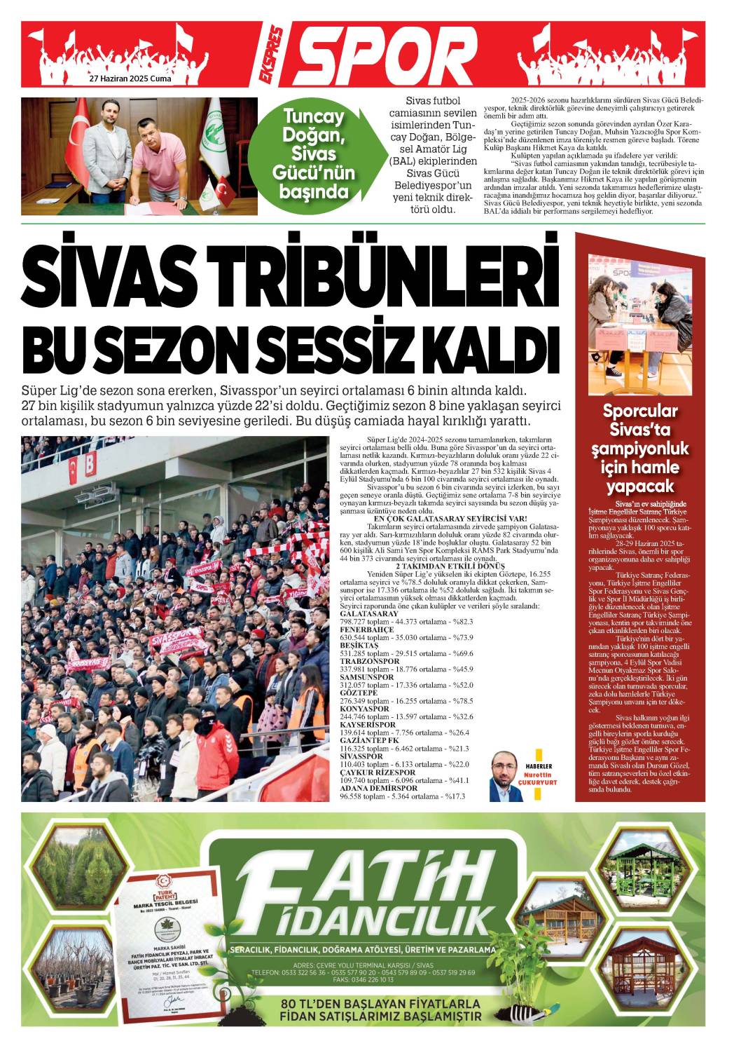 27 Haziran tarihli gazetemiz 1