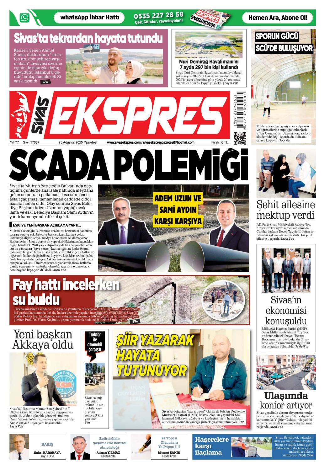 25 Ağustos tarihli gazetemiz 2