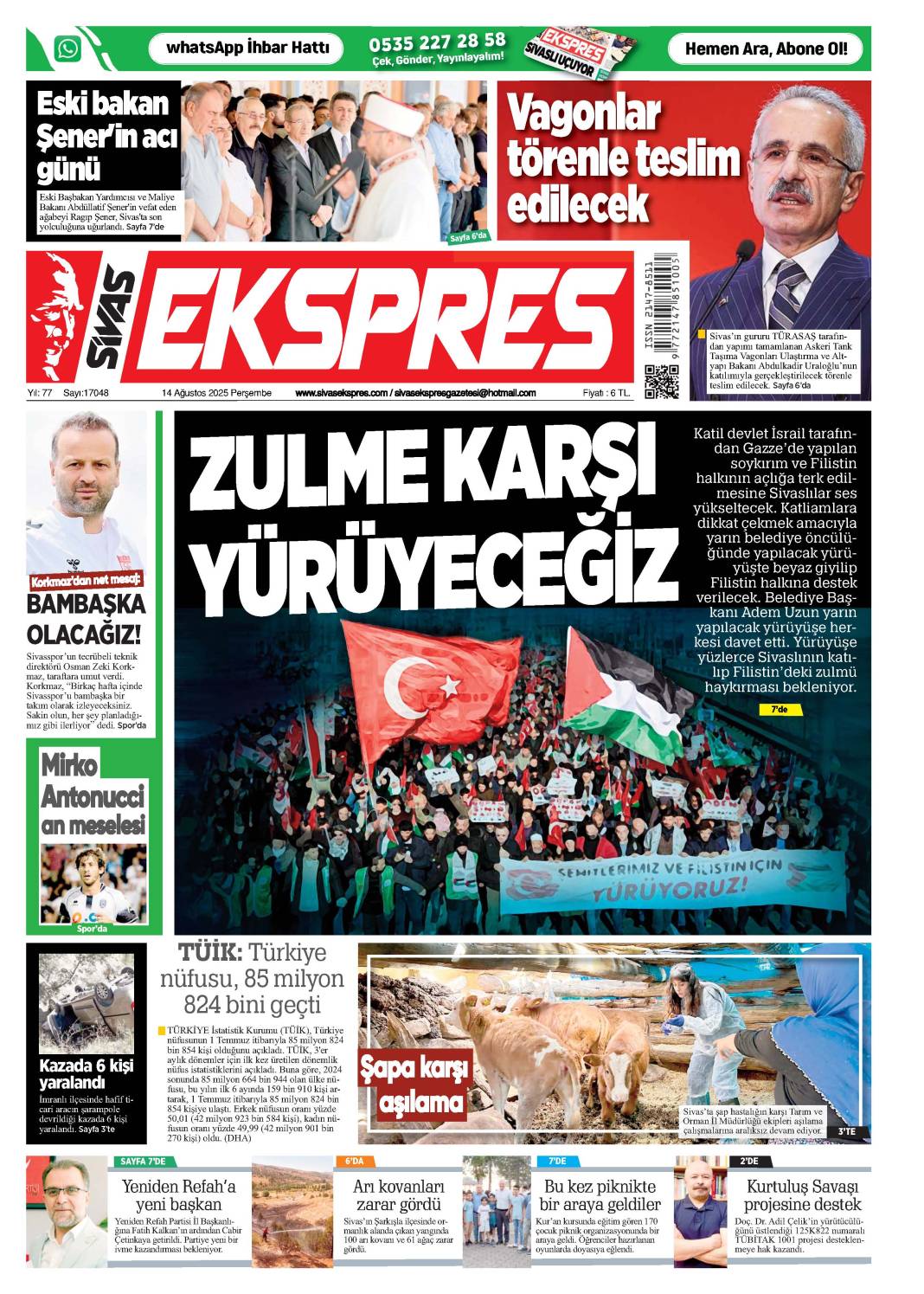 14 Ağustos tarihli gazetemiz 1