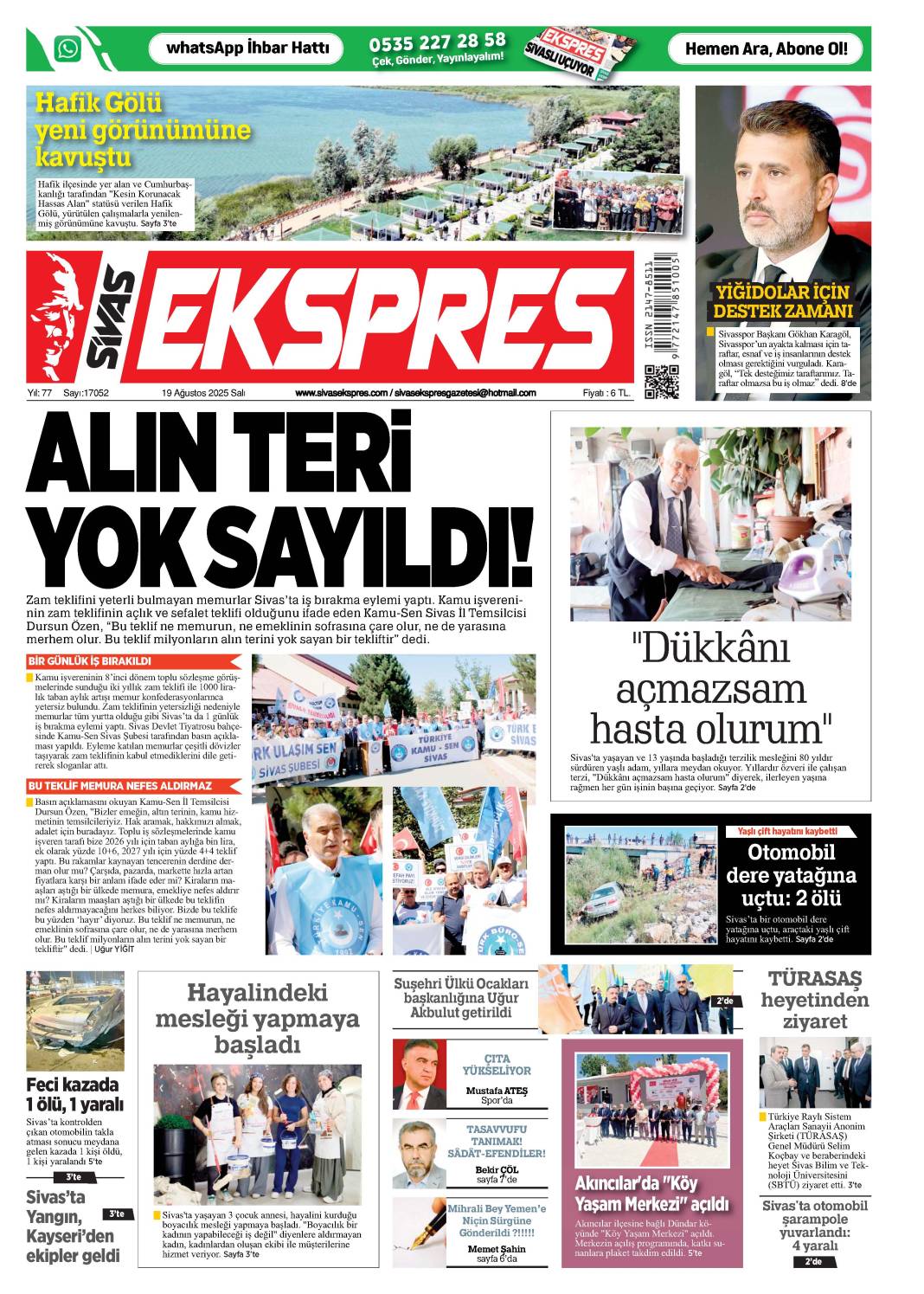 19 Ağustos tarihli gazetemiz 2