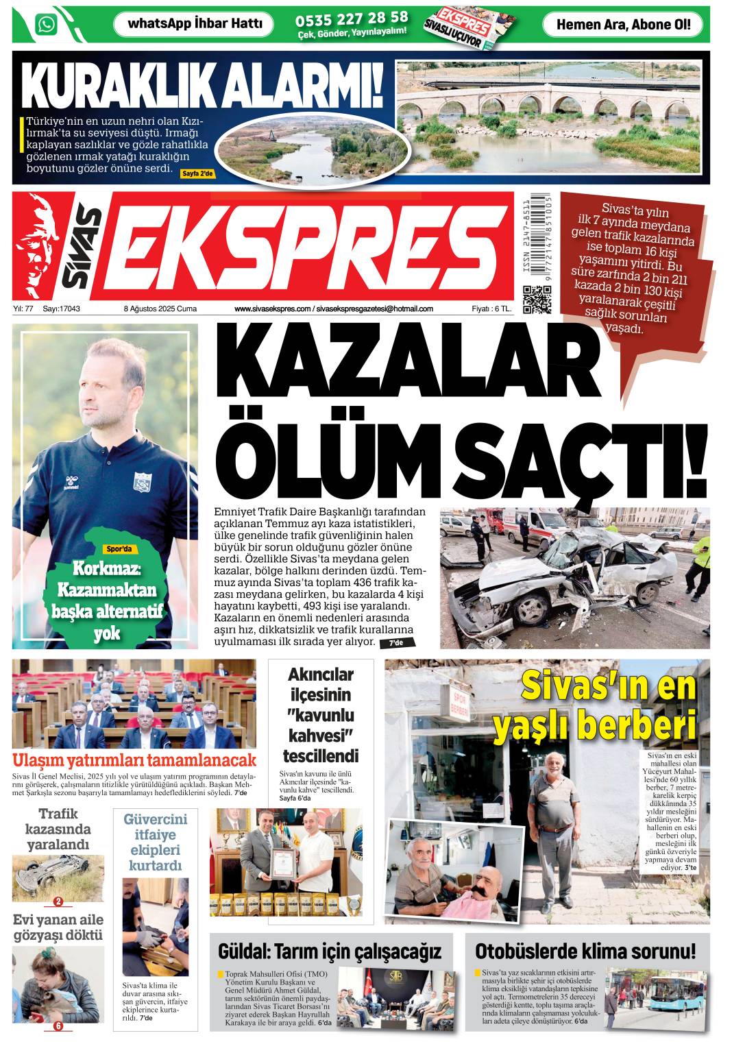 8 Ağustos tarihli gazetemiz 1