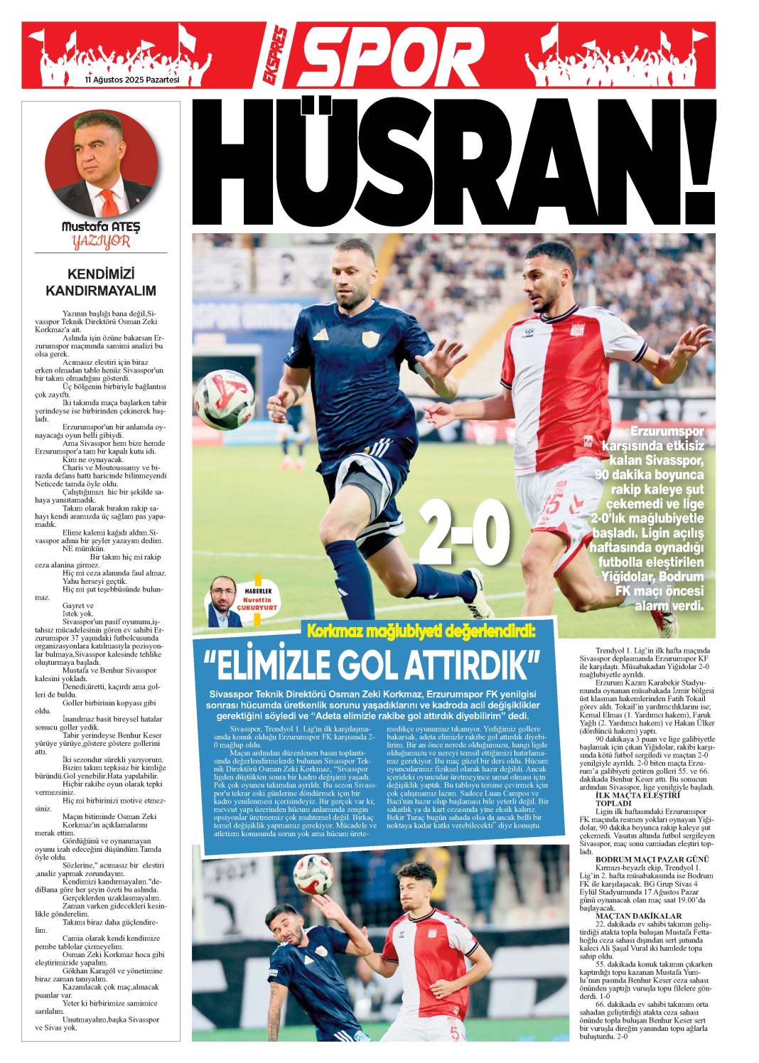 11 Ağustos tarihli gazetemiz 2