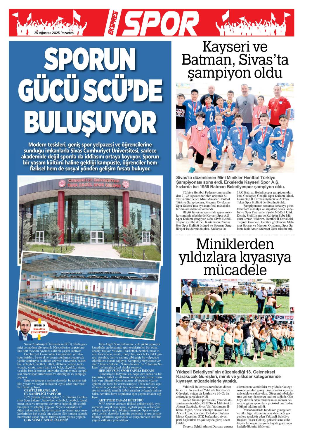 25 Ağustos tarihli gazetemiz 1