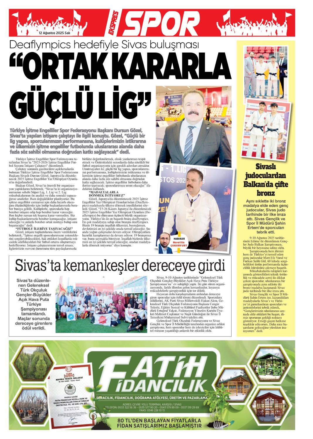 12 Ağustos tarihli gazetemiz 2
