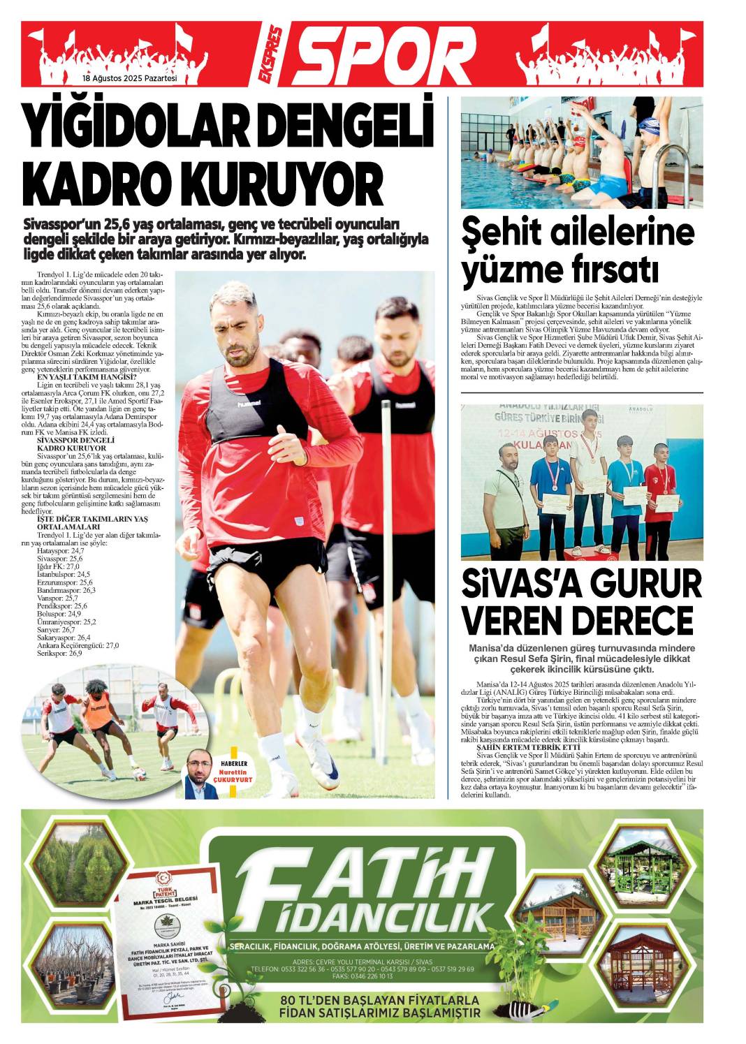 18 Ağustos tarihli gazetemiz 2