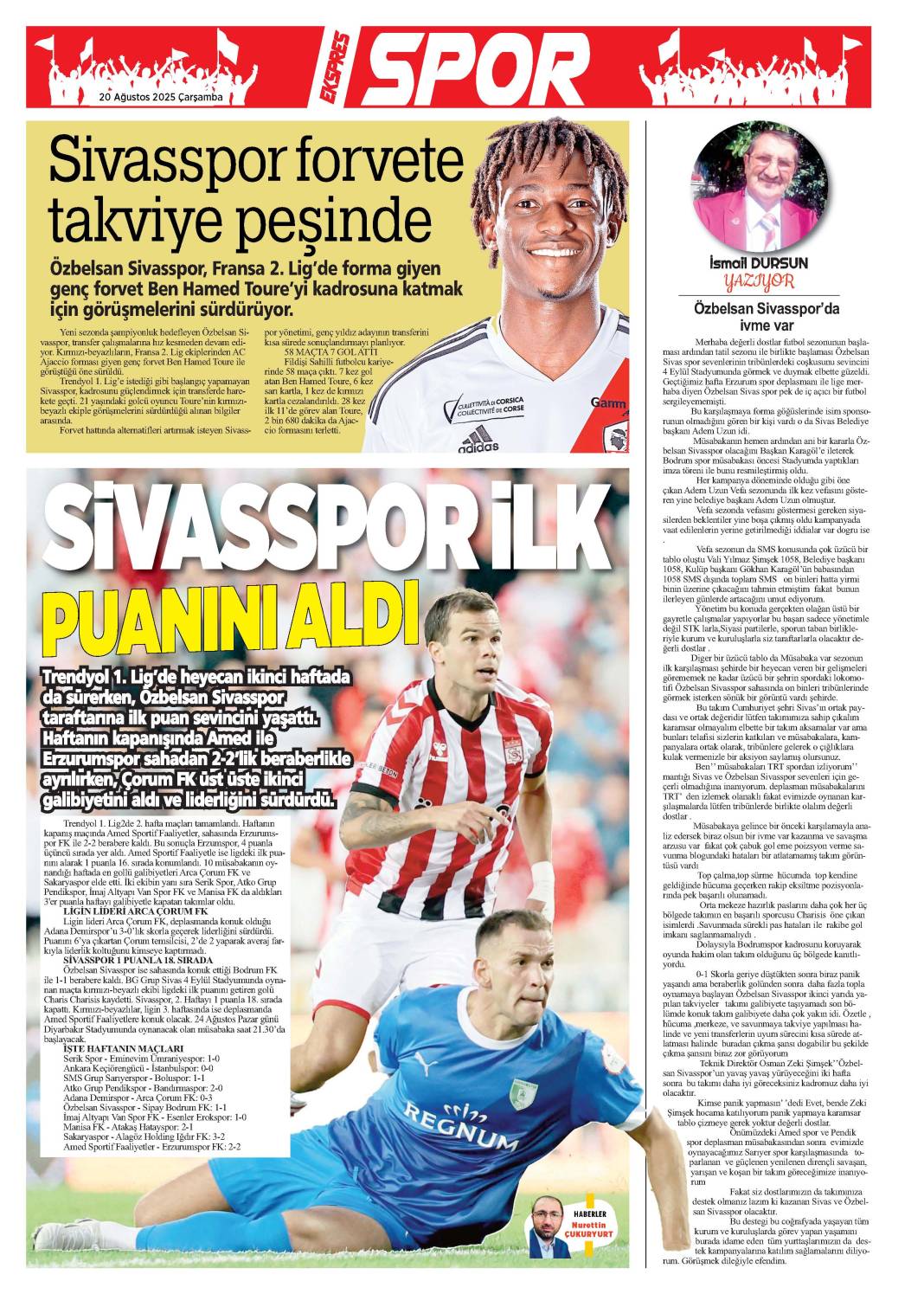 20 Ağustos tarihi gazetemiz 1