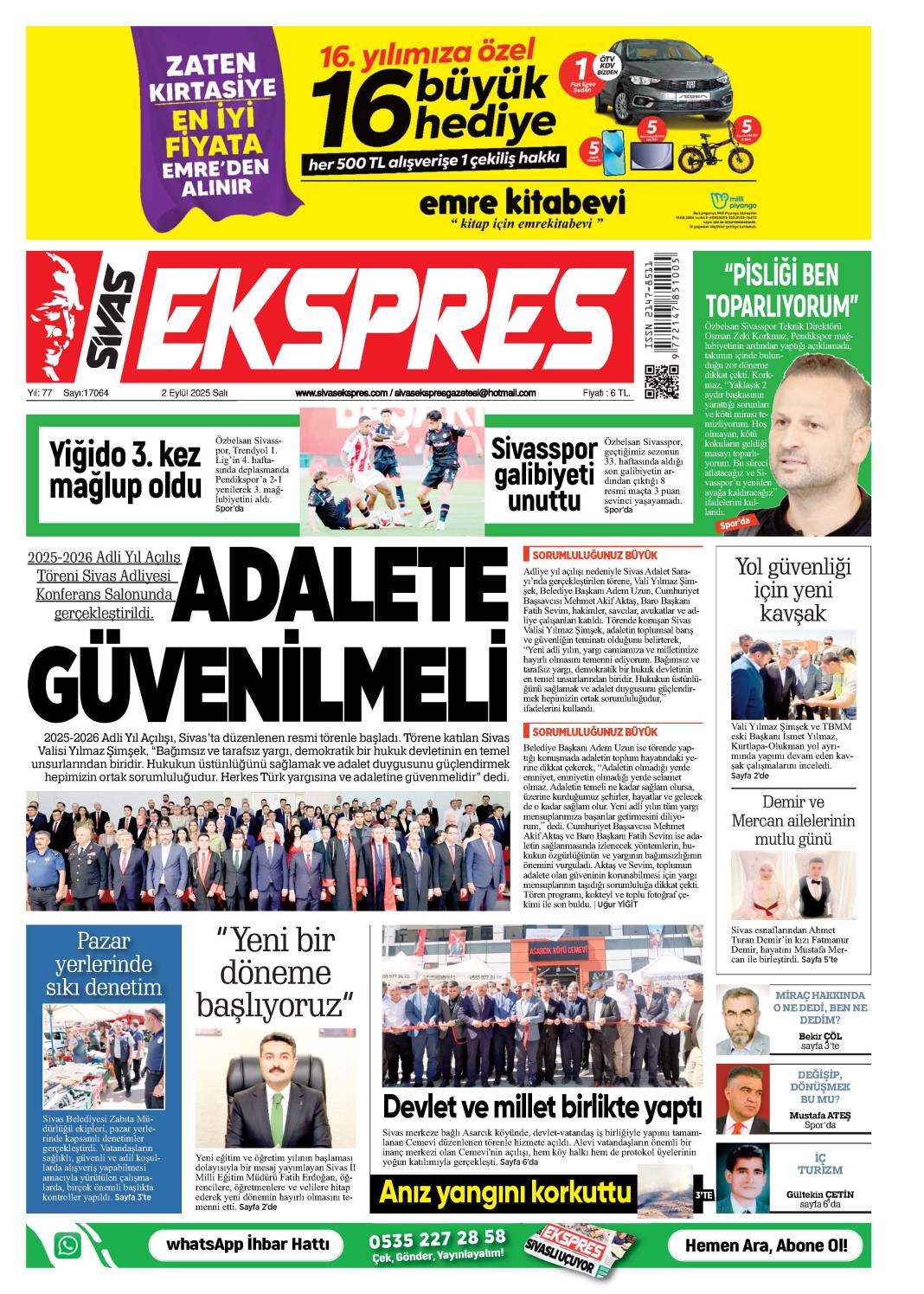 2 Eylül tarihli gazetemiz 2