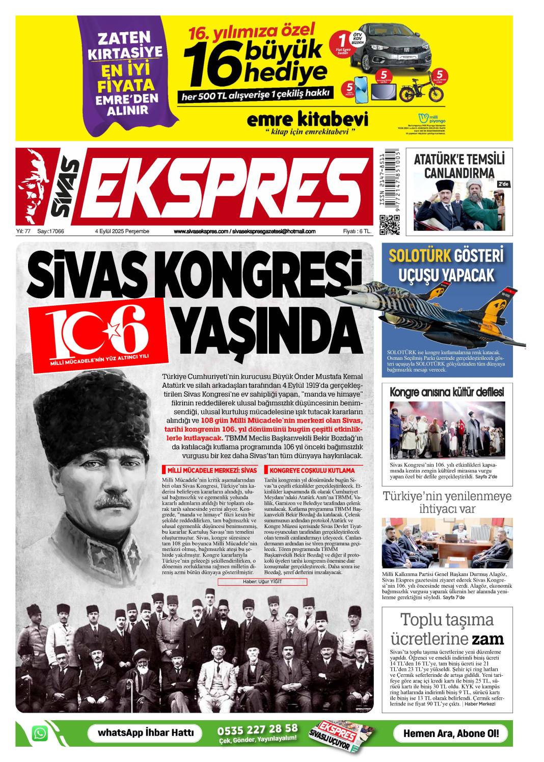 4 Eylül tarihli gazetemiz 2