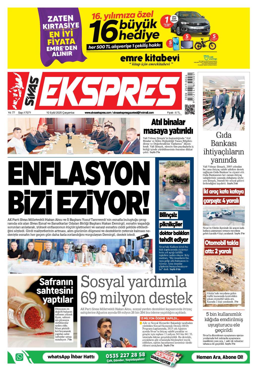 10 Eylül tarihli gazetemiz 2