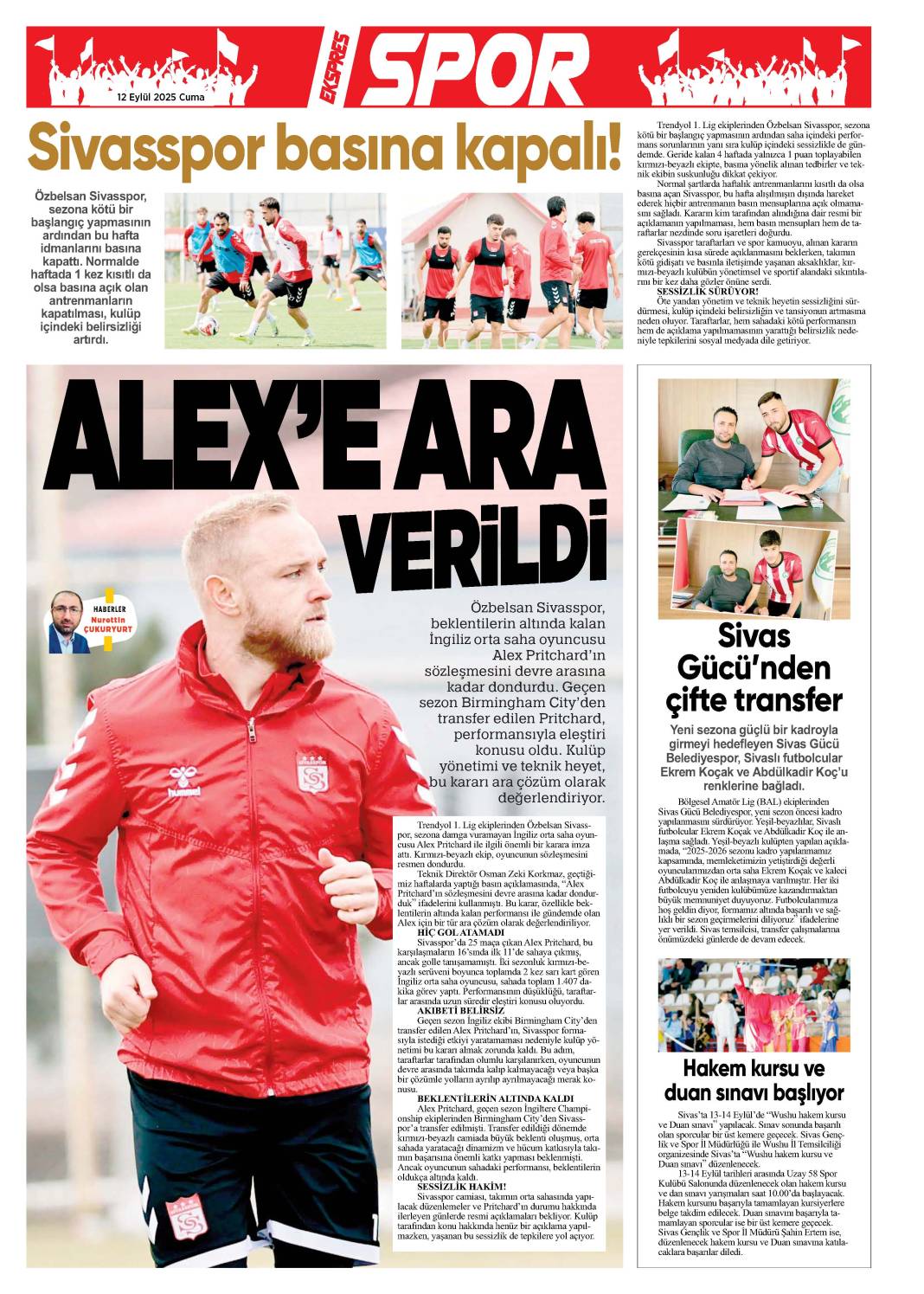 12 Eylül tarihli gazetemiz 1