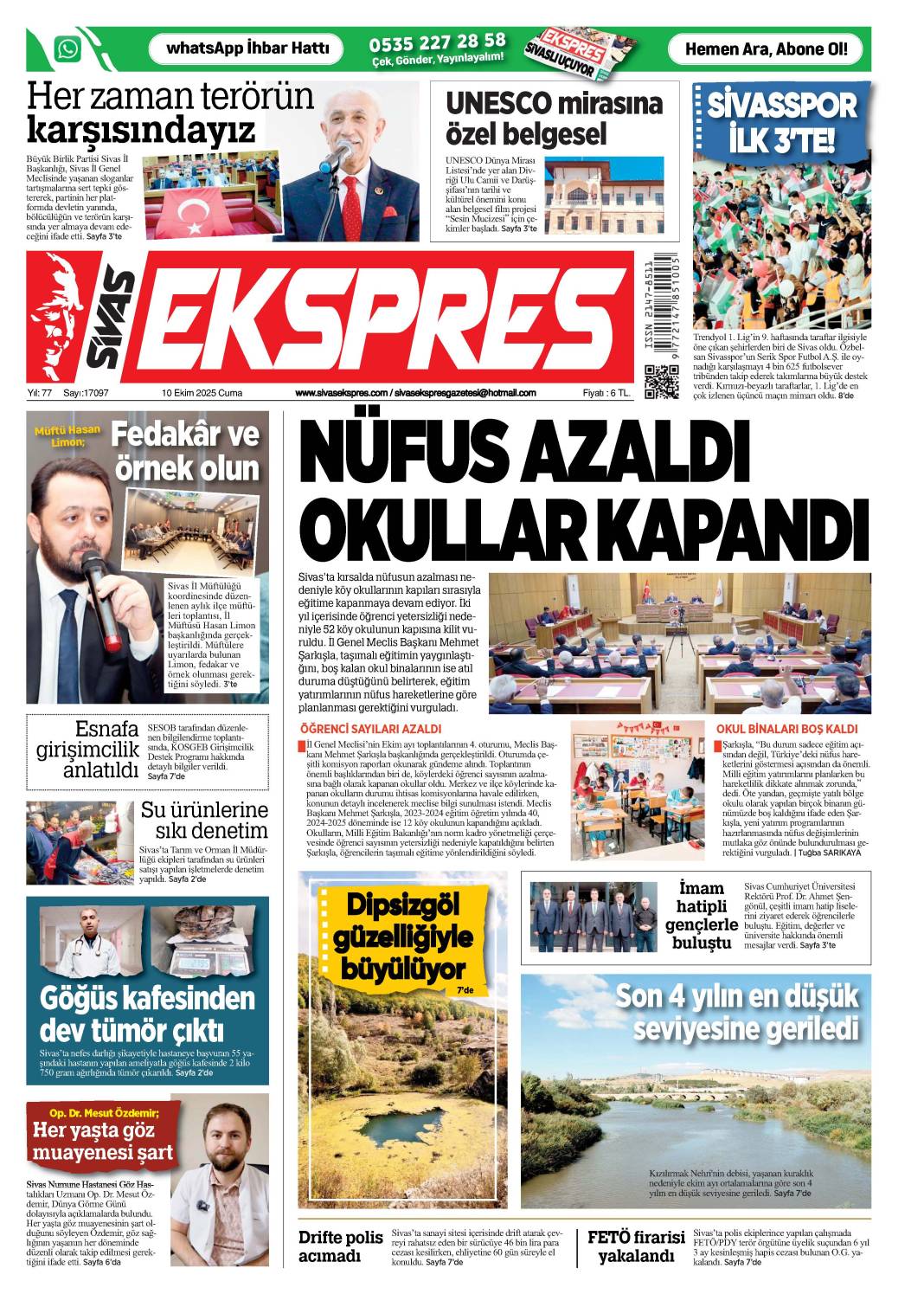 10 Ekim tarihli gazetemiz 1