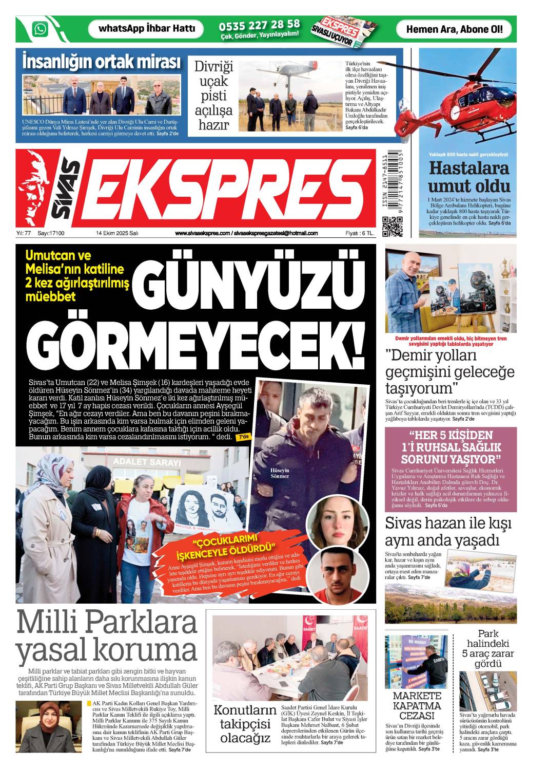 14 Ekim tarihli gazetemiz 1