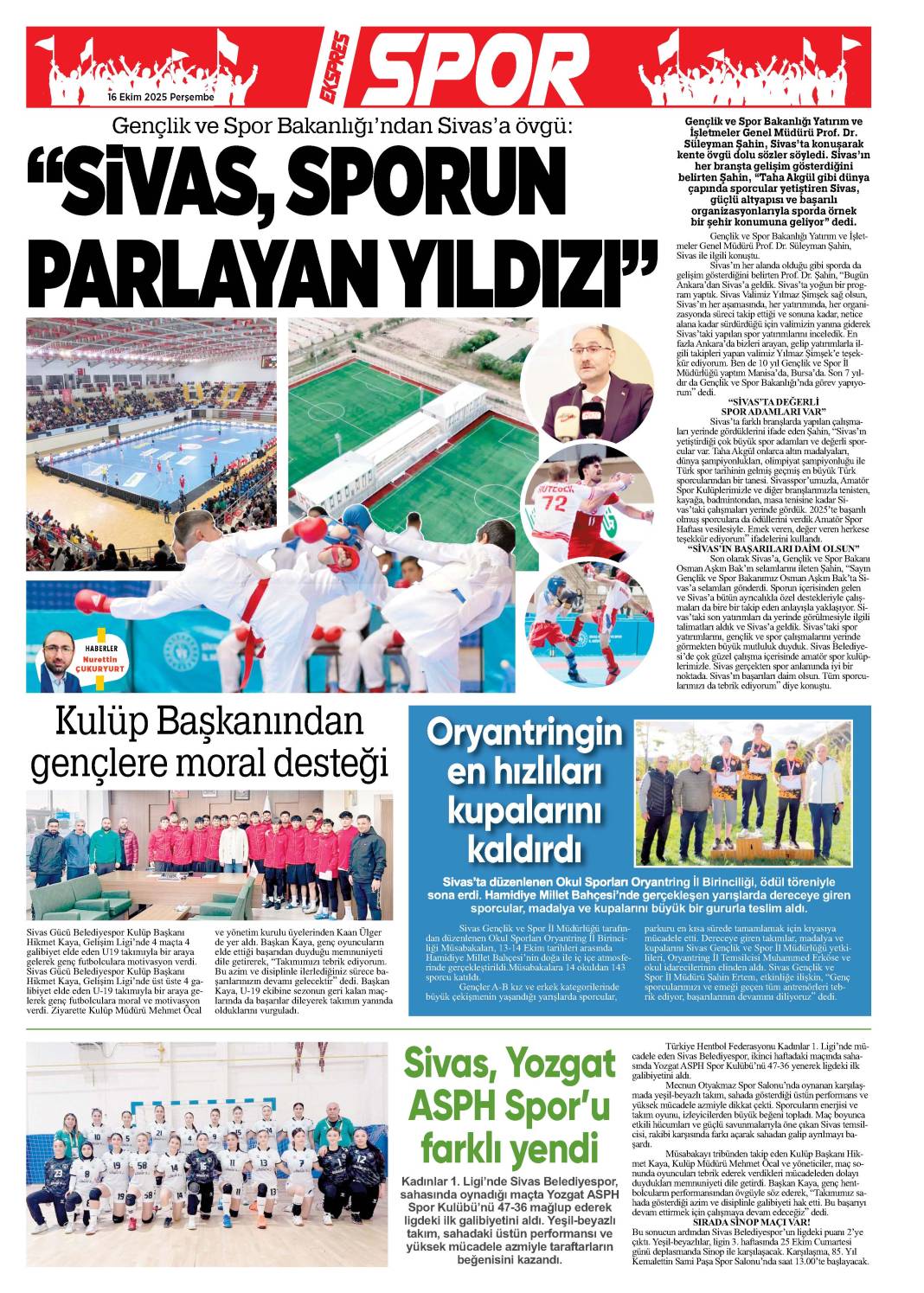 16 Ekim tarihli gazetemiz 1