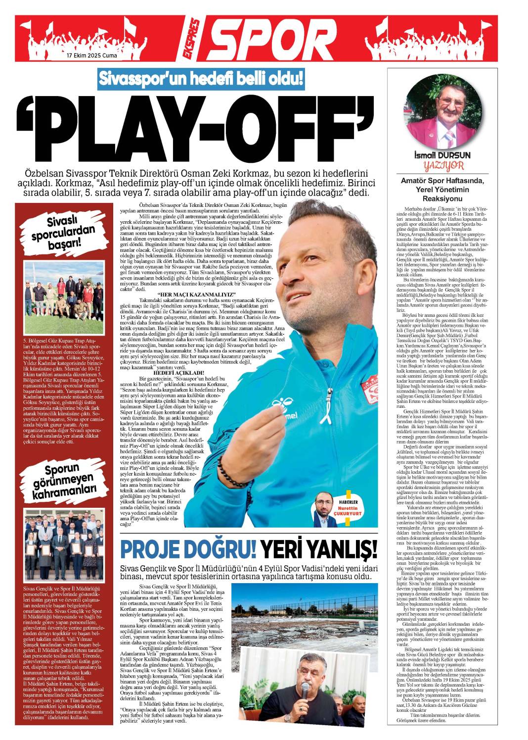 17 Ekim tarihli gazetemiz 1