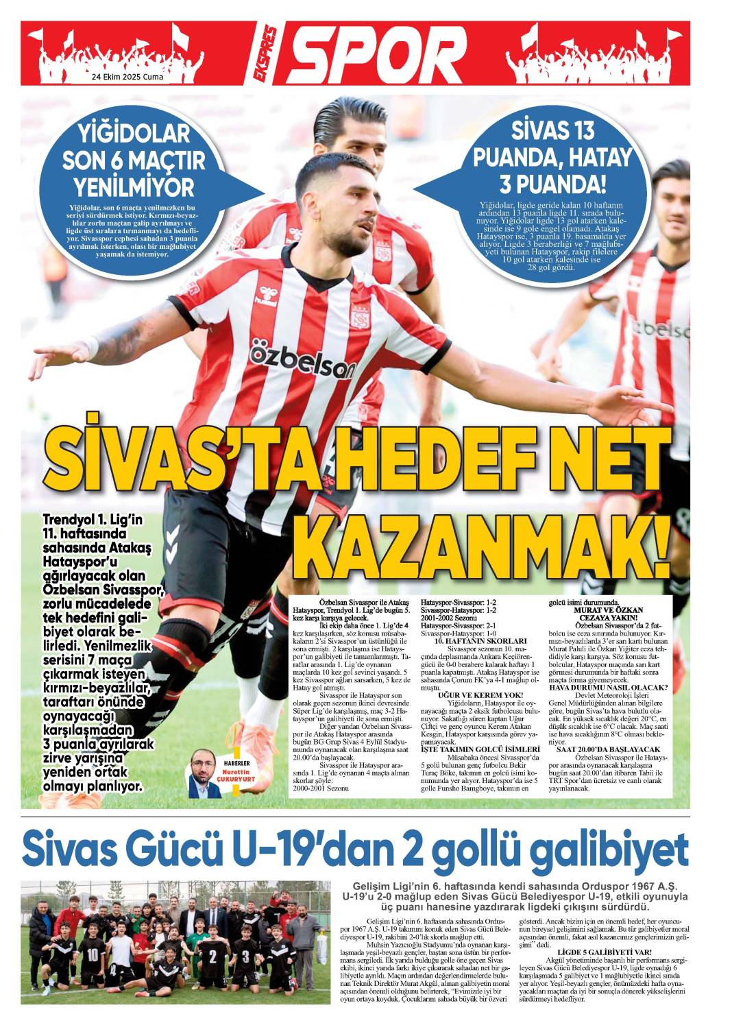 24 Ekim tarihli gazetemiz 2