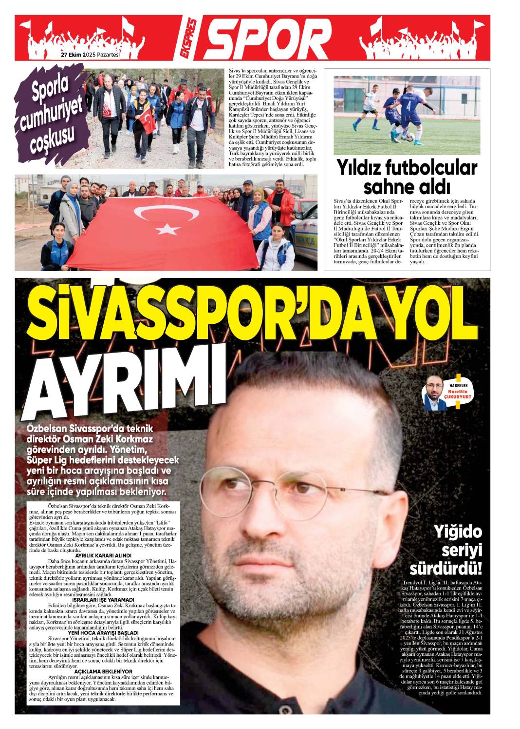 27 Ekim tarihli gazetemiz 1