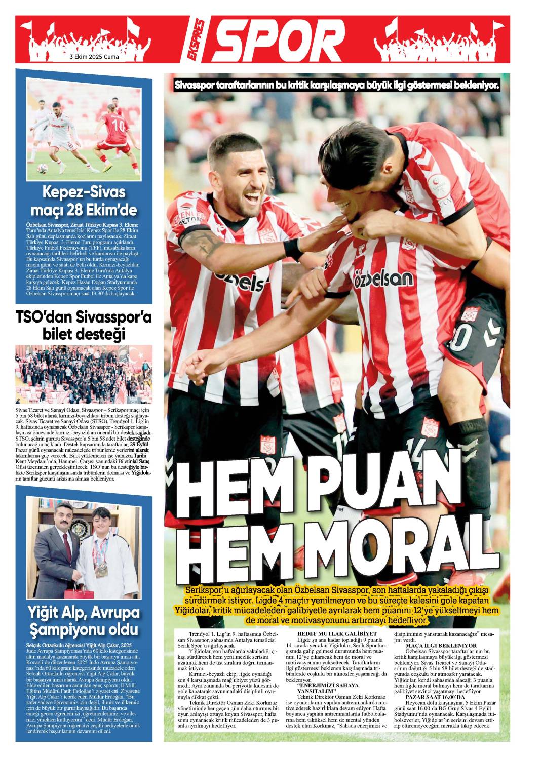 3 Eylül tarihli gazetemiz 2