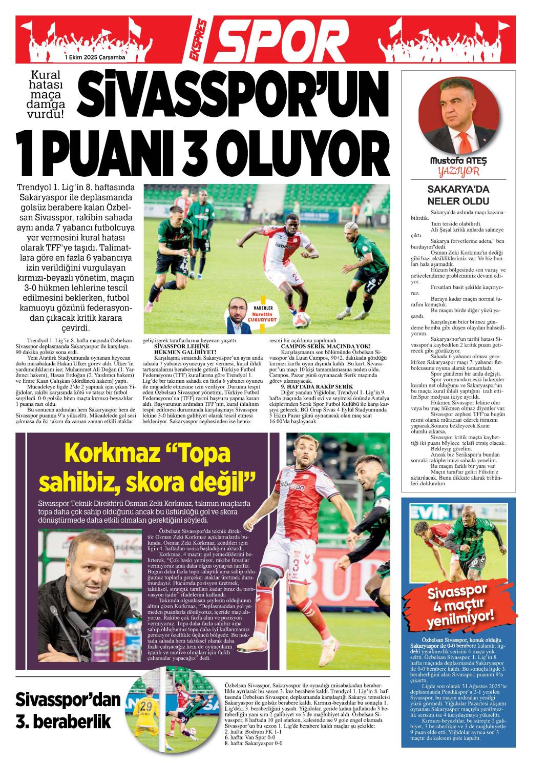 1 Ekim tarihli gazetemiz 2
