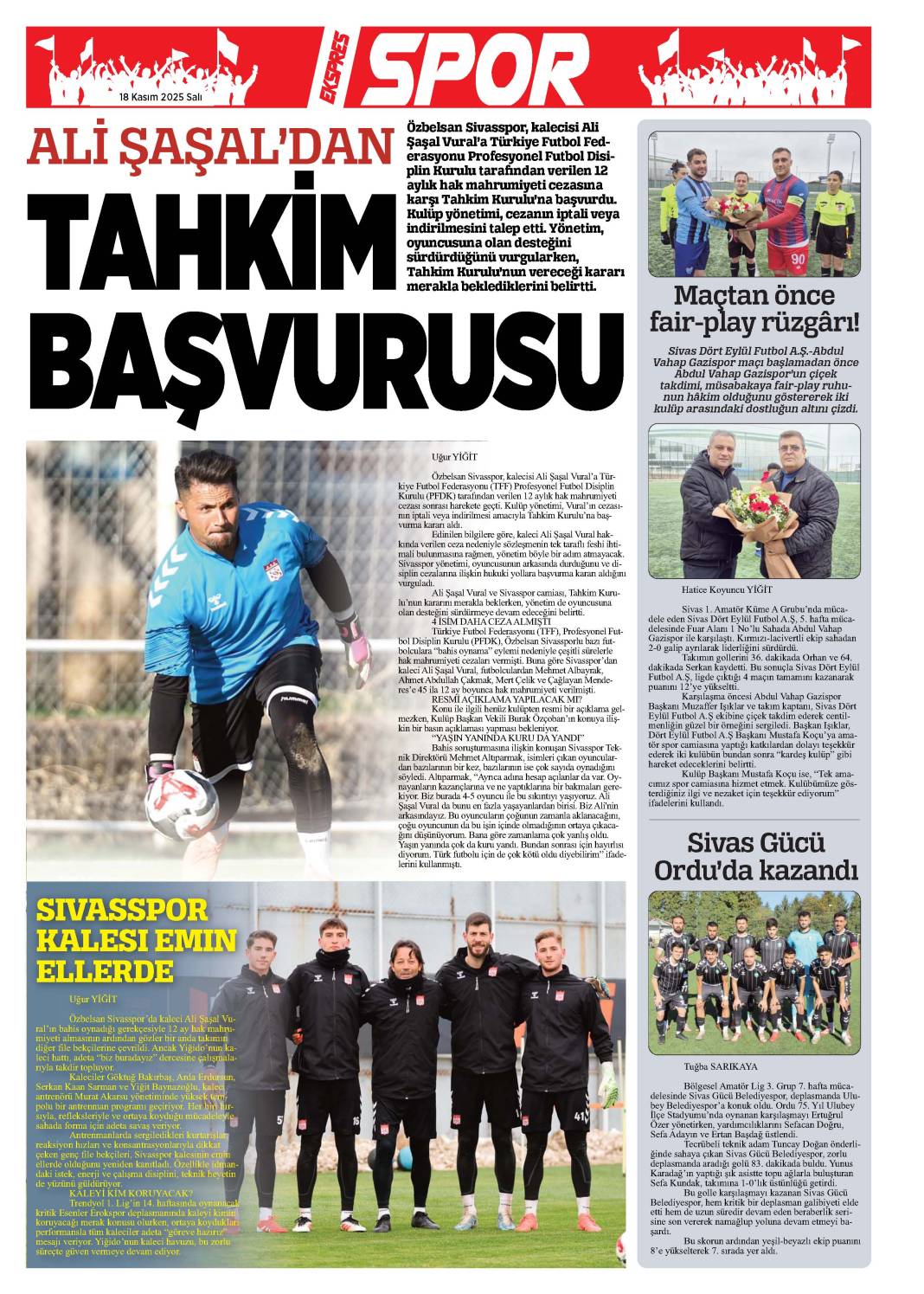 19 Kasım tarihli gazetemiz 1