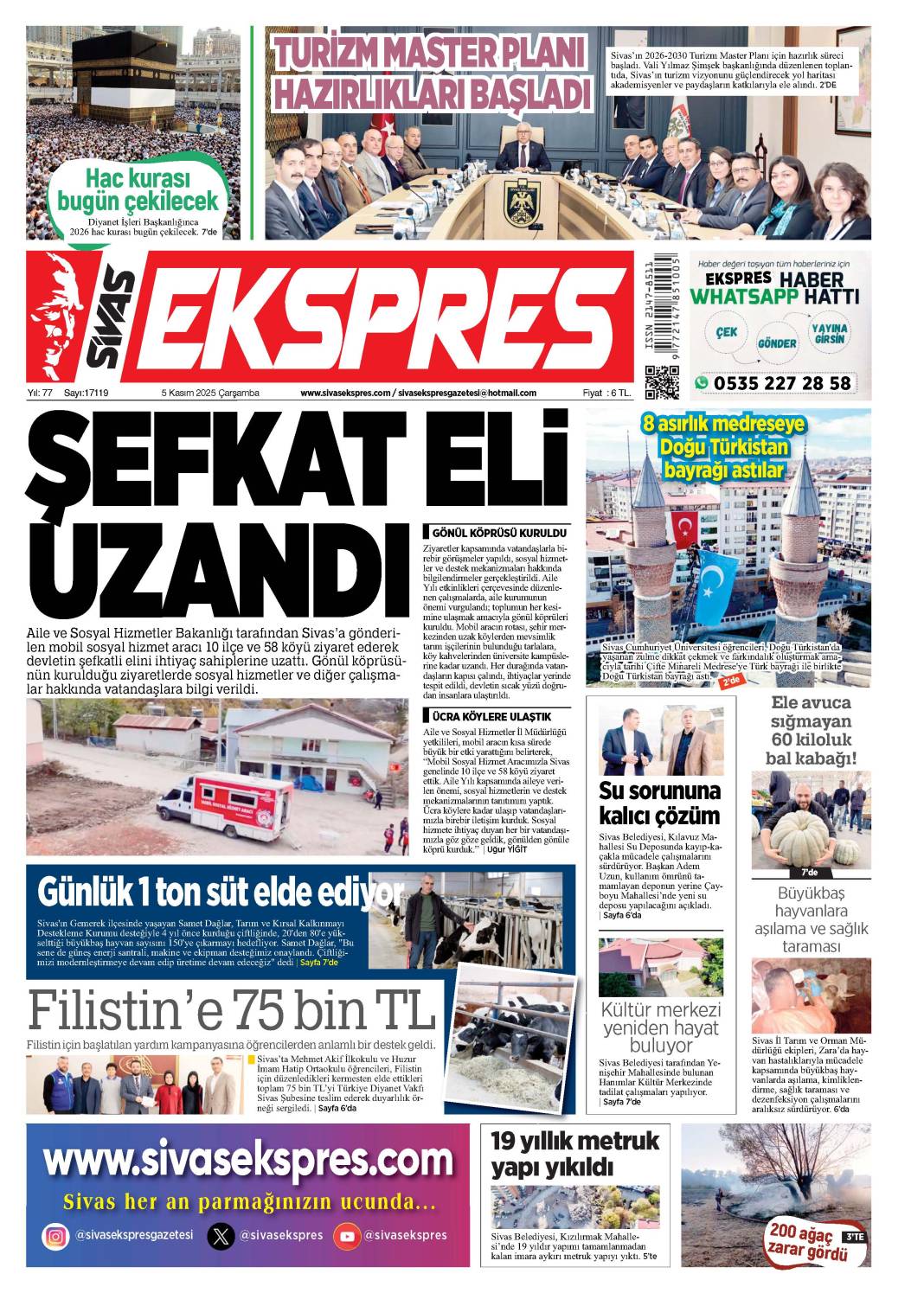 5 Kasım tarihli gazetemiz 2