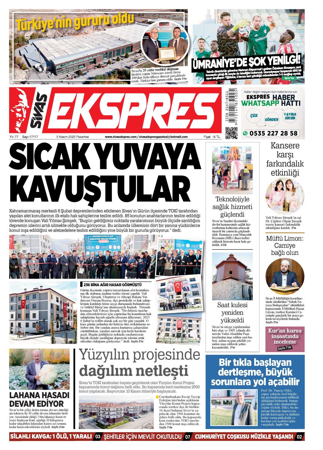 3 Kasım tarihli gazetemiz 1