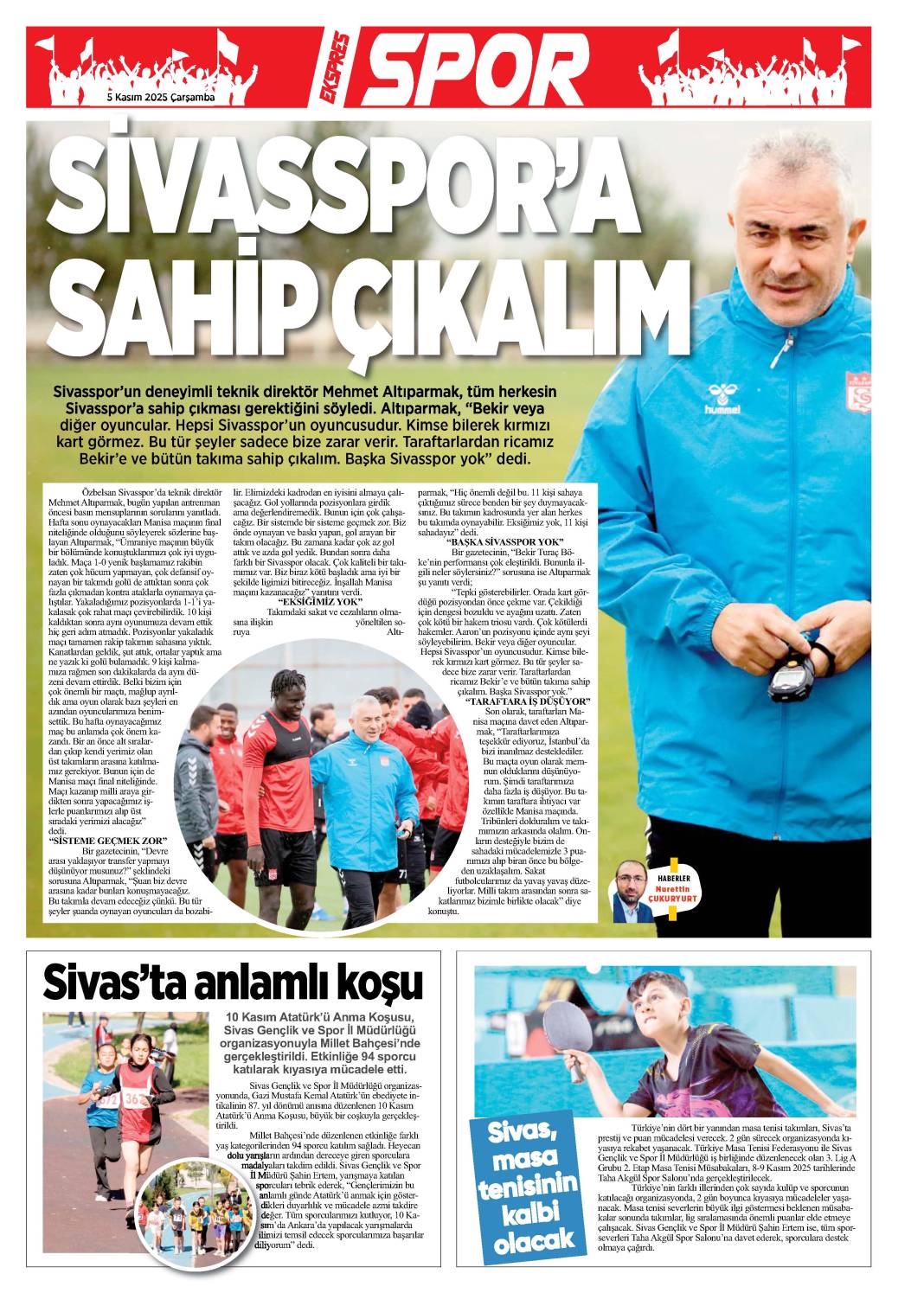 5 Kasım tarihli gazetemiz 1