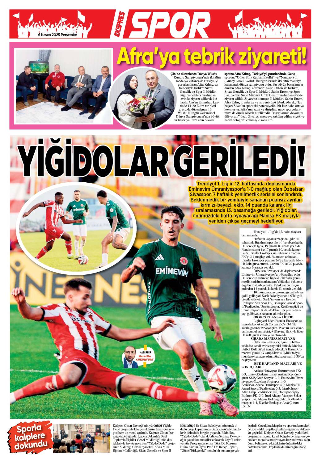 6 Kasım tarihli gazetemiz 1