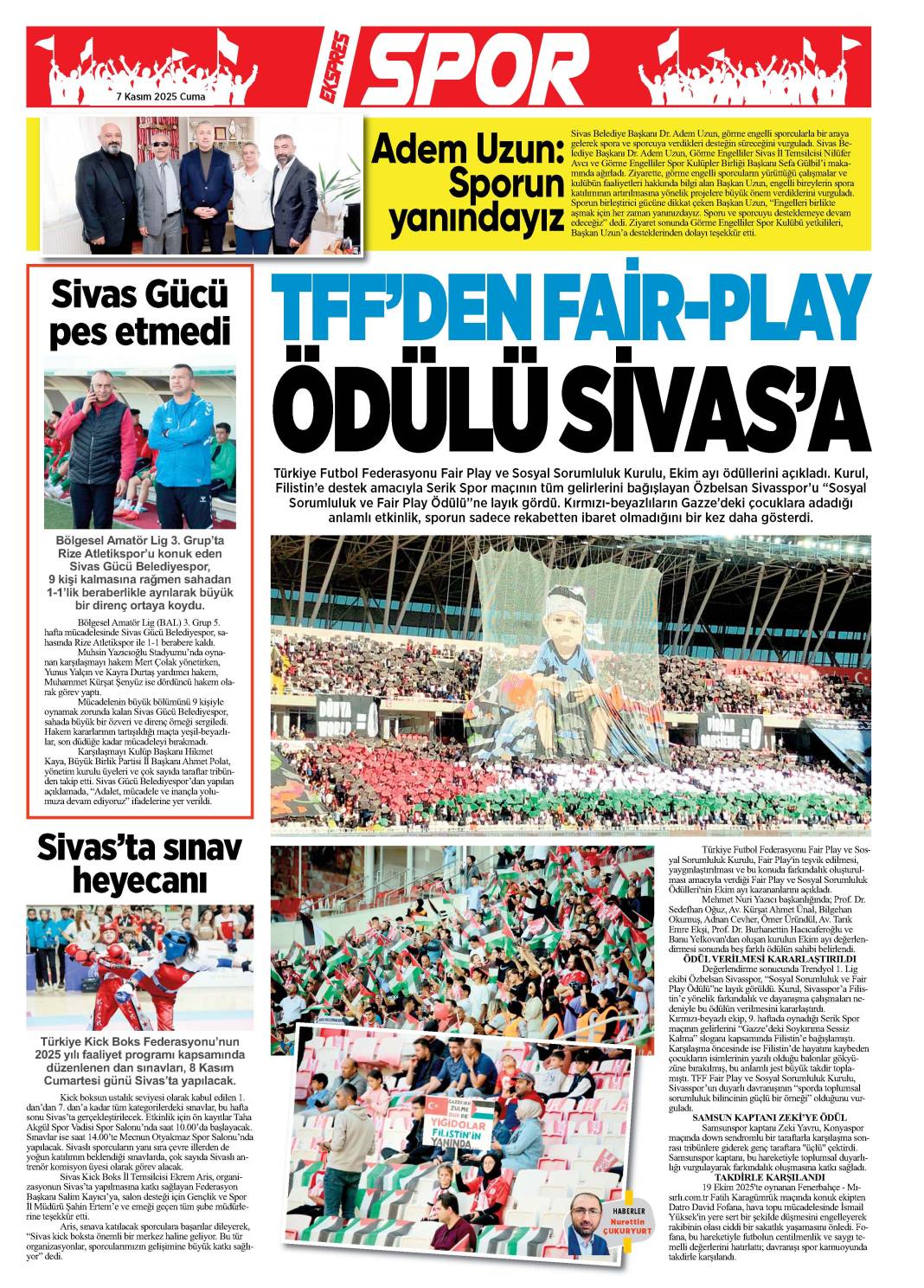 7 Kasım tarihli gazetemiz 1