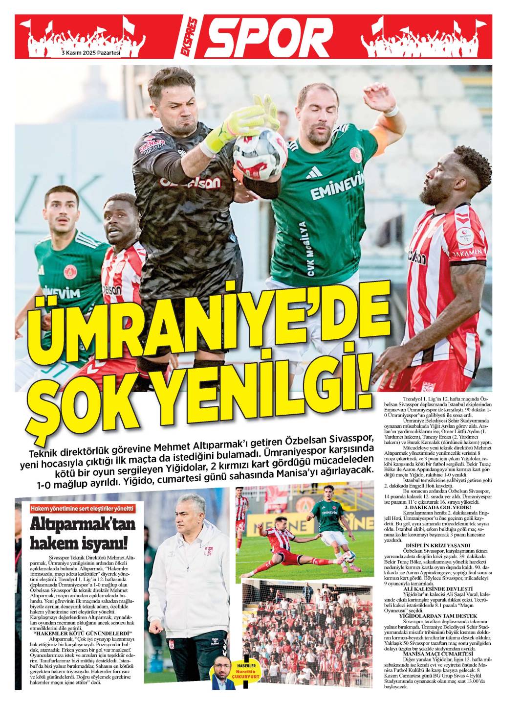 3 Kasım tarihli gazetemiz 2