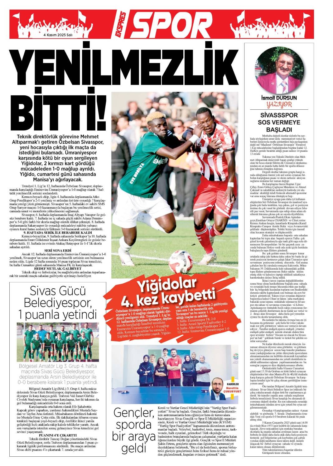 4 Kasım tarihli gazetemiz 1