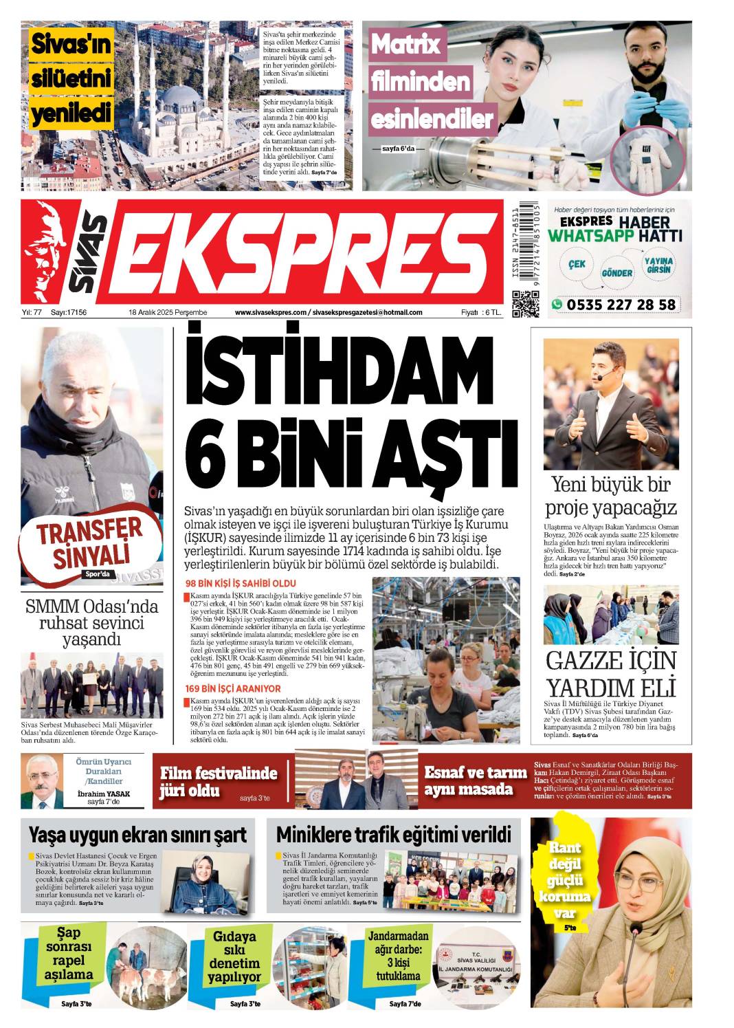 18 Aralık tarihli gazetemiz 1