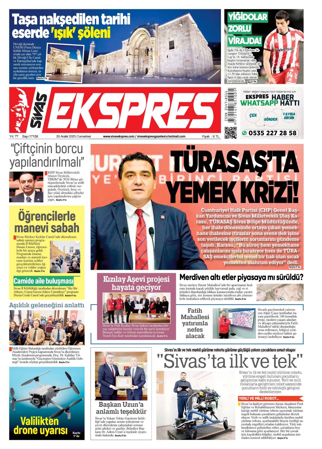 20 Aralık tarihli gazetemiz 1