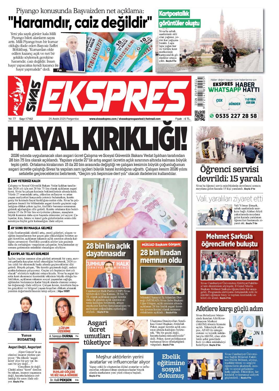 25 Aralık tarihli gazetemiz 1
