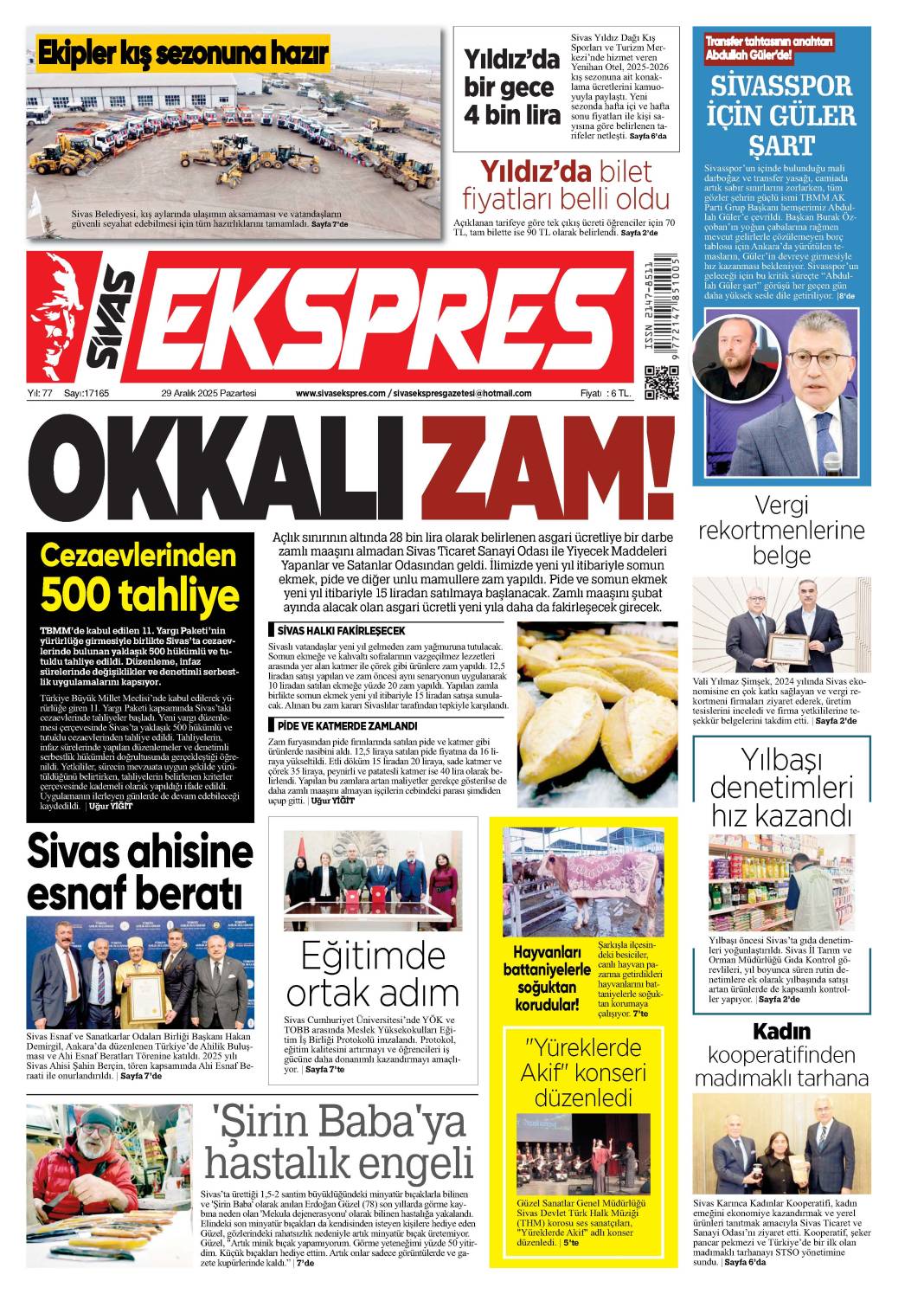 29 Aralık tarihli gazetemiz 1