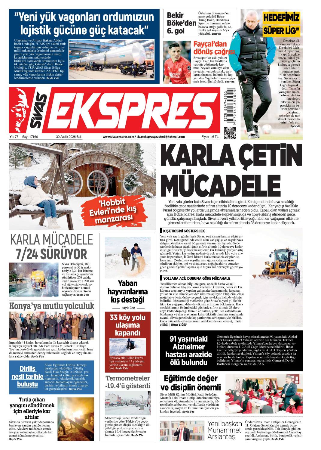 30 Aralık tarihli gazetemiz 1