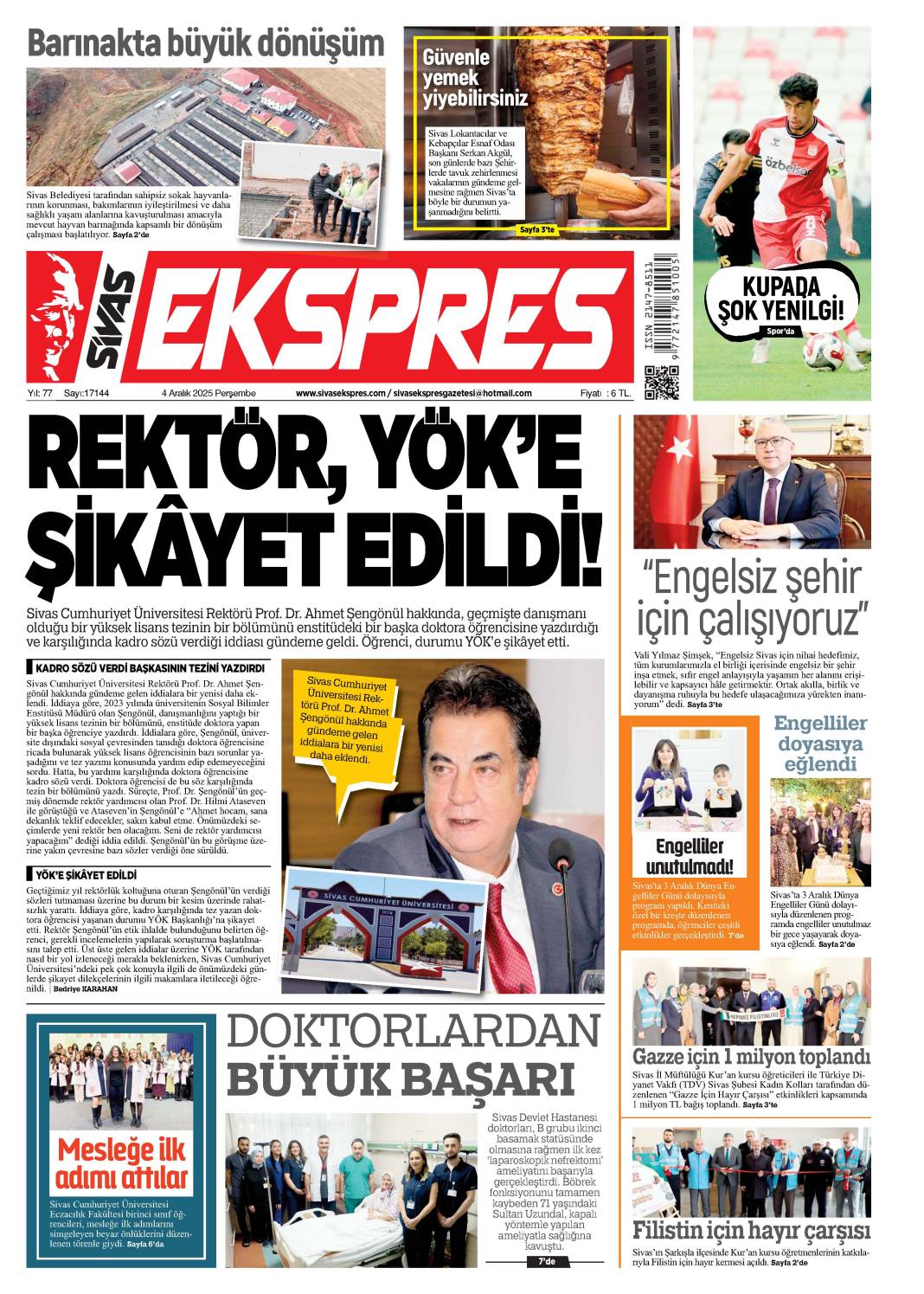 4 Aralık tarihli gazetemiz 1