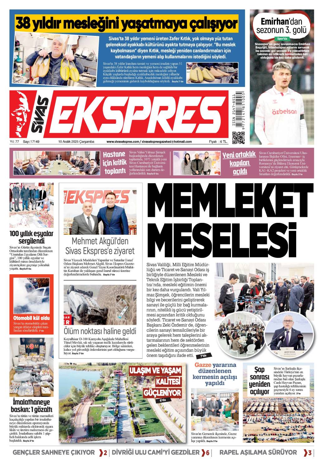 10 Aralık tarihli gazetemiz 1