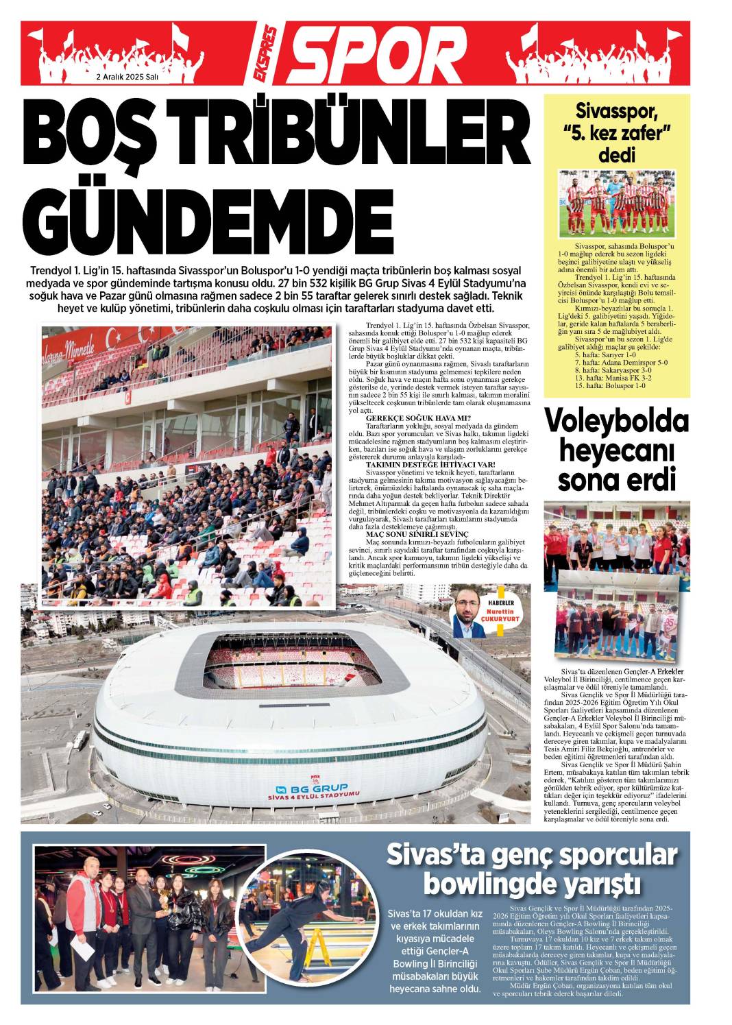 2 Aralık tarihli gazetemiz 2