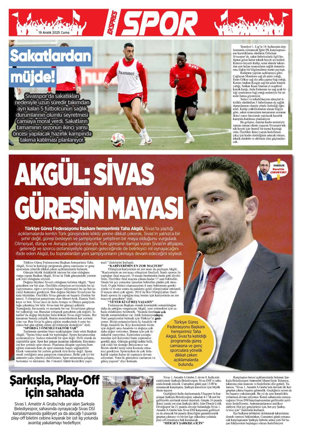 19 Aralık tarihli gazetemiz 1