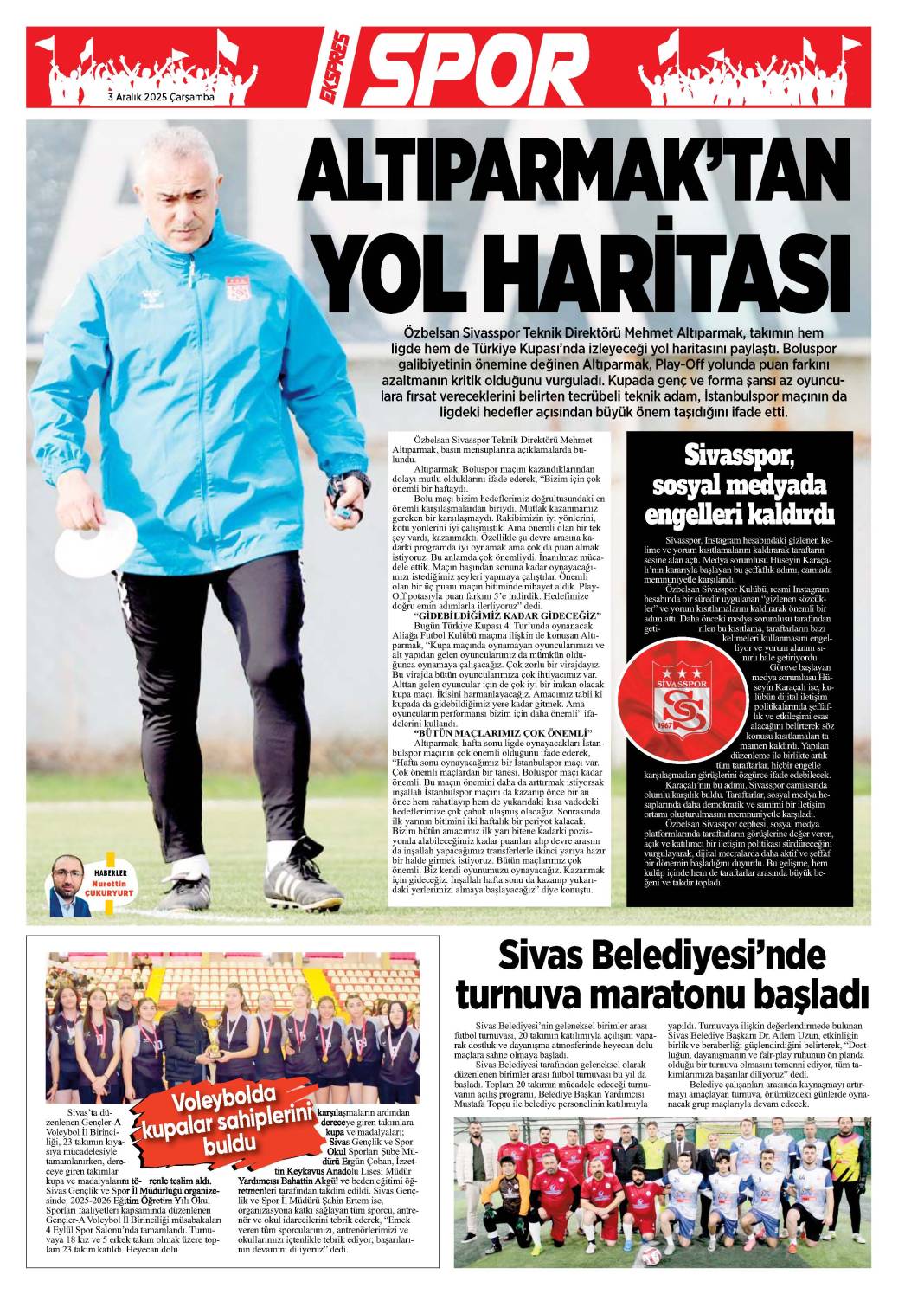 3 Aralık tarihli gazetemiz 1