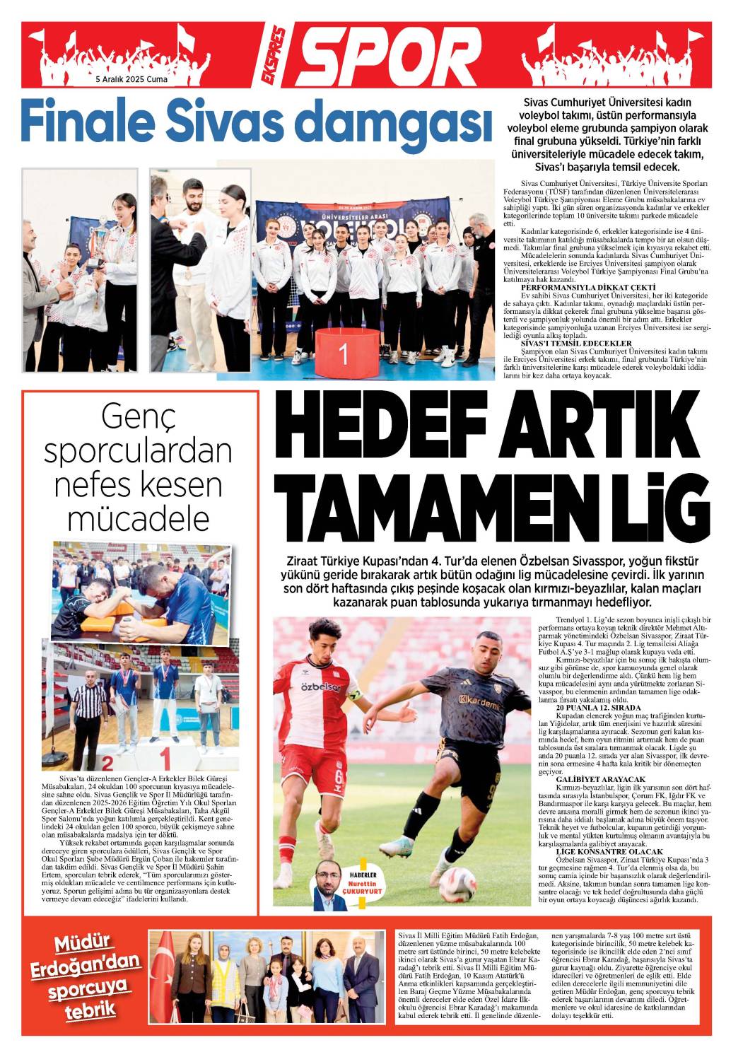 5 Aralık tarihli gazetemiz 1